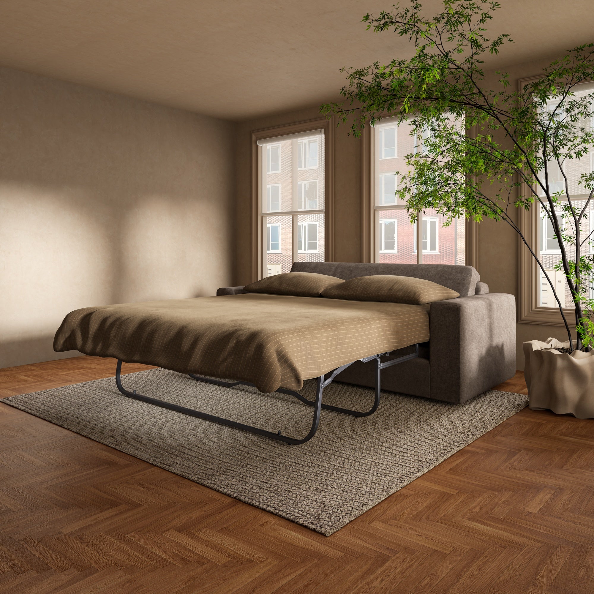 Kiran Sleeper Sofa Warm Charcoal