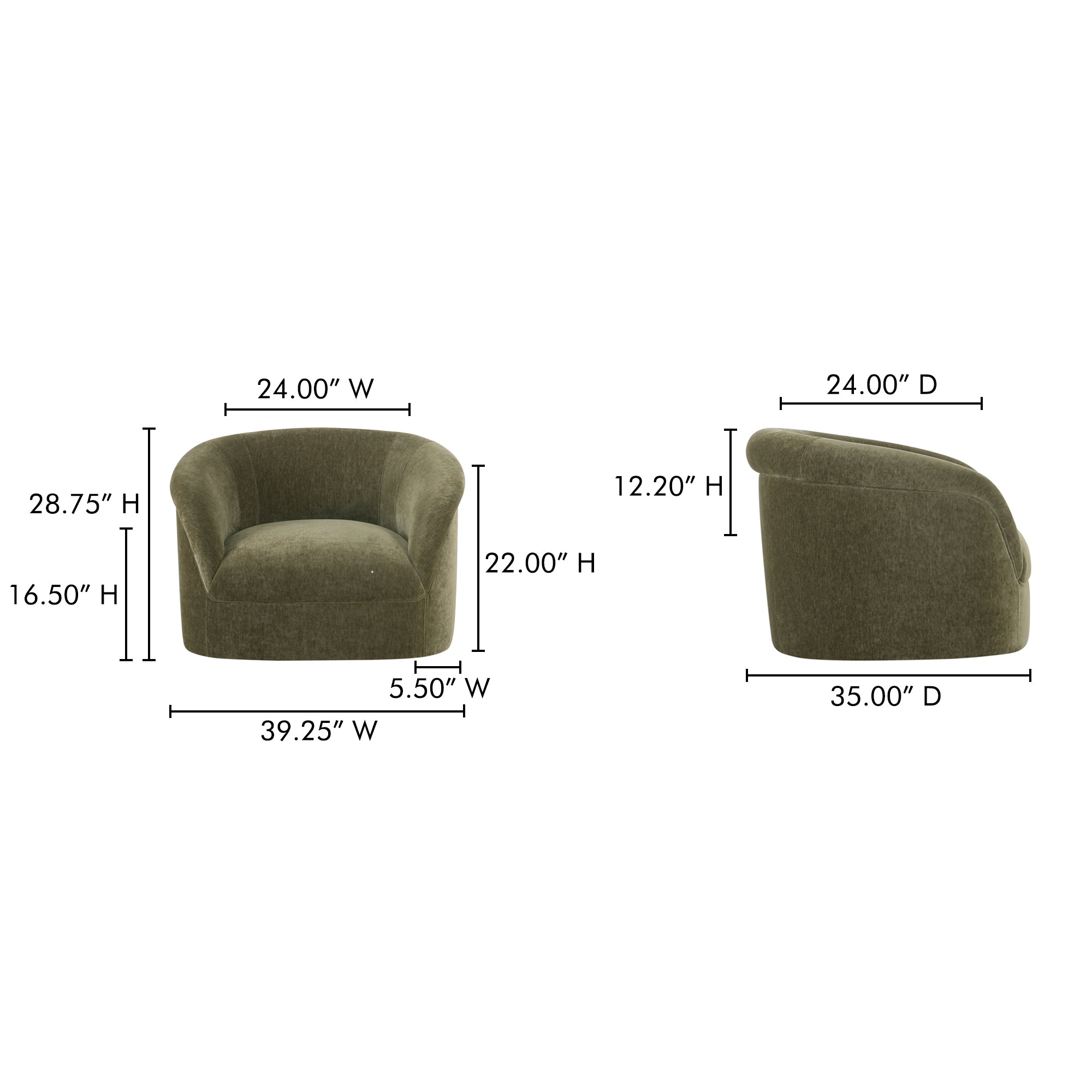 Thora Lounge Chair Dark Green