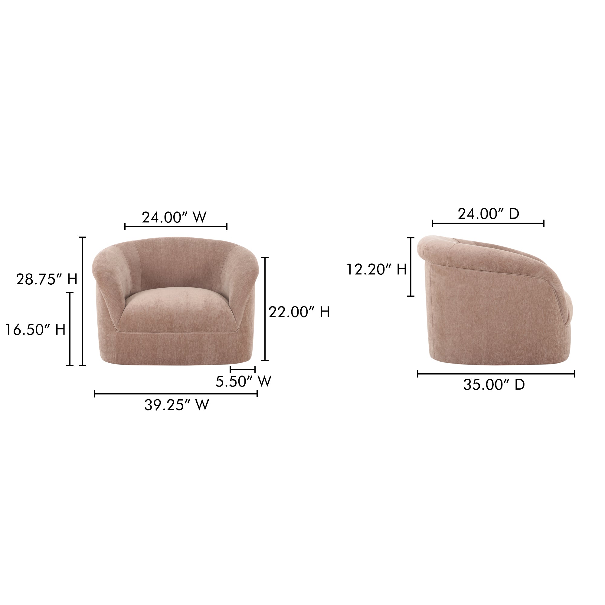 Thora Lounge Chair Blush