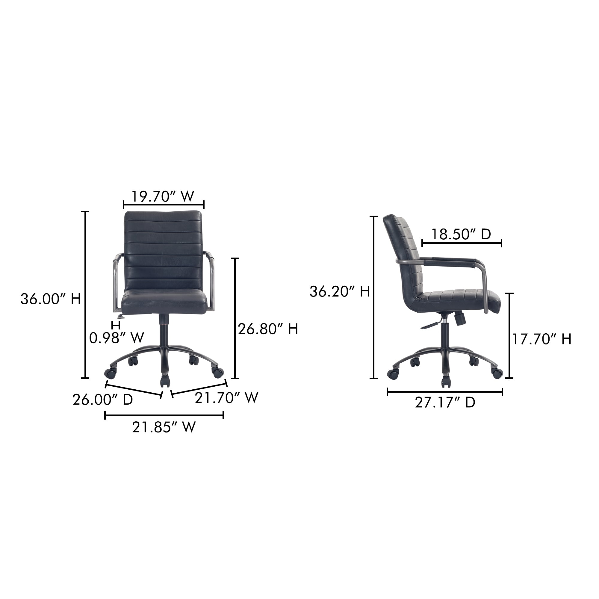 Roy Office Chair Black Leather