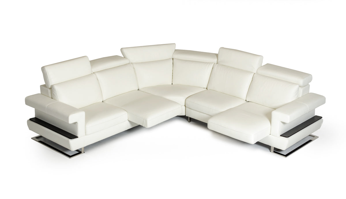 Lamod Italia Crosby - Italian Modern White Leather Sectional Sofa – Additional View