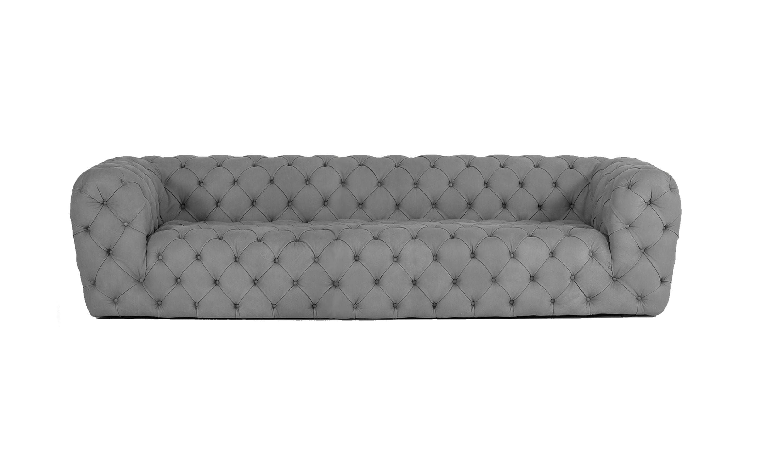 Lamod Italia Ellington - Italian Grey Nubuck Leather 3-Seater Sofa