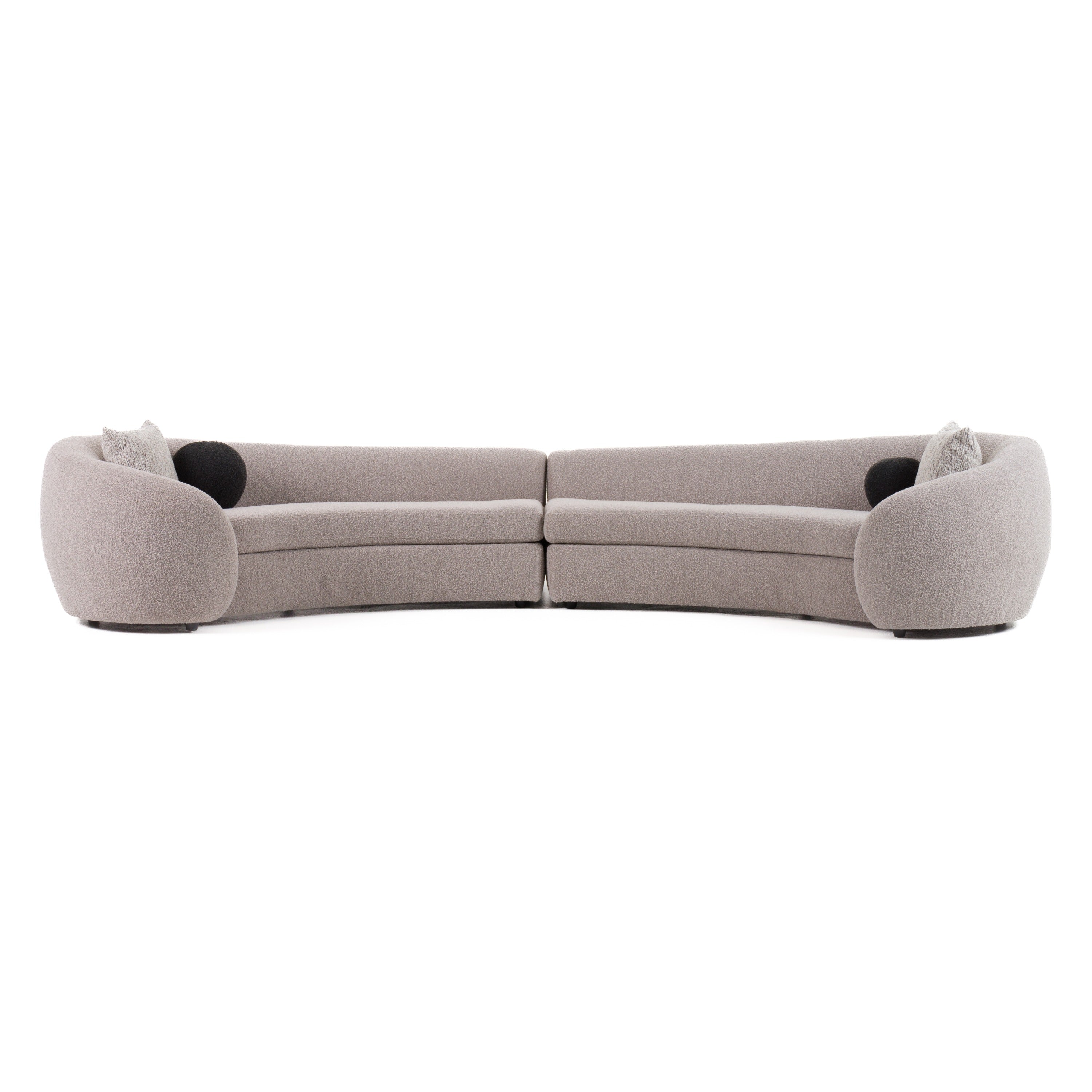 Modrest - Kilmer Modern Grey Curved Fabric Sectional Sofa
