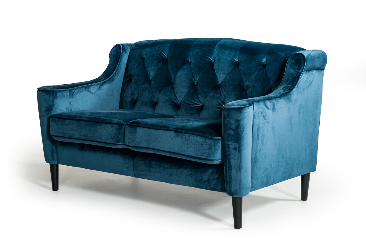 Divani Casa Carly Transitional Blue Velour Loveseat