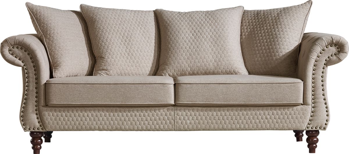 Divani Casa Nadine Transitional Beige Fabric Sofa