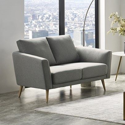 Divani Casa Benham Modern Grey Fabric Loveseat