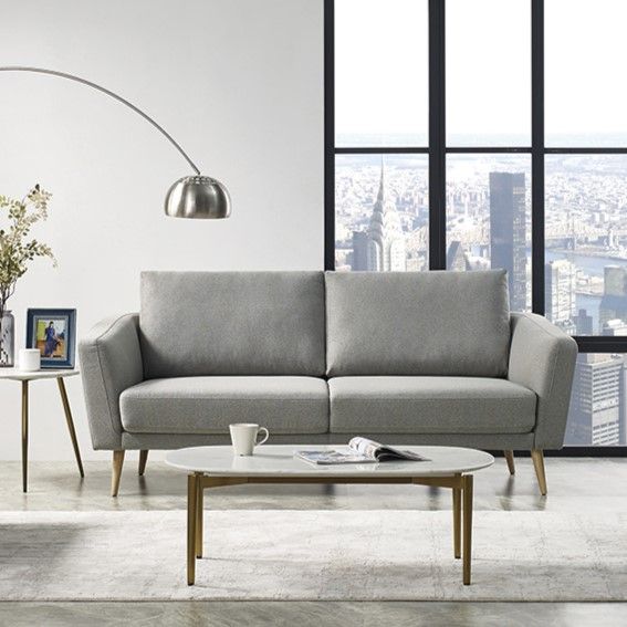 Divani Casa Benham Modern Grey Fabric Sofa