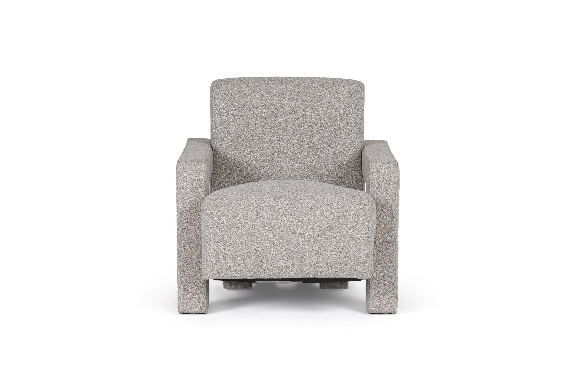Modrest Wylie - Modern Light Grey-Beige Fabric Accent Chair – Living Room View