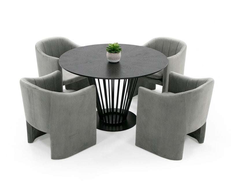 Conroy - Modern Black Round Dining Table