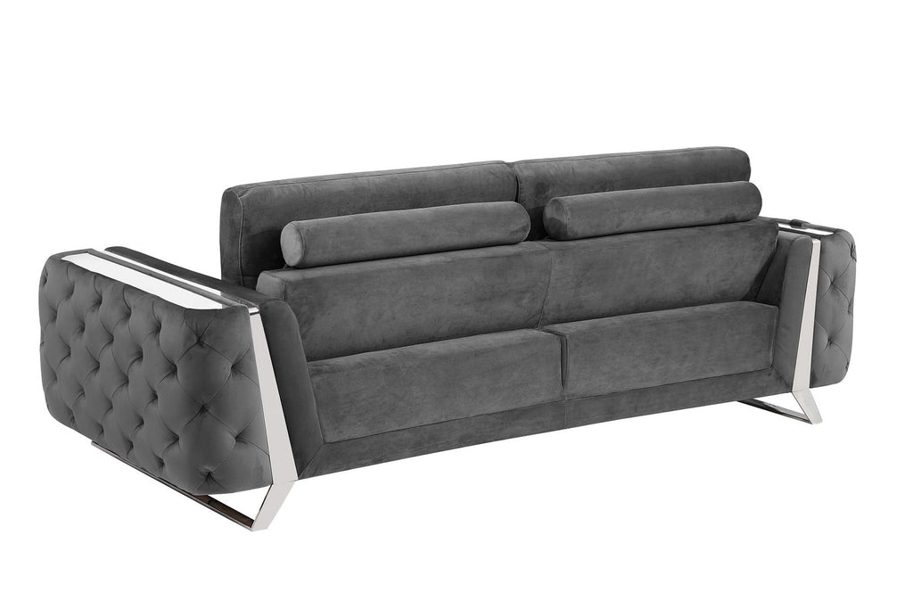 1051 Divanitalia Beige Sofa in Velvet Fabric