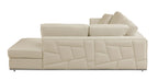 998 Divanitalia Cream Right Arm Facing Sectional Sofa in Top-grain Italian Leather
