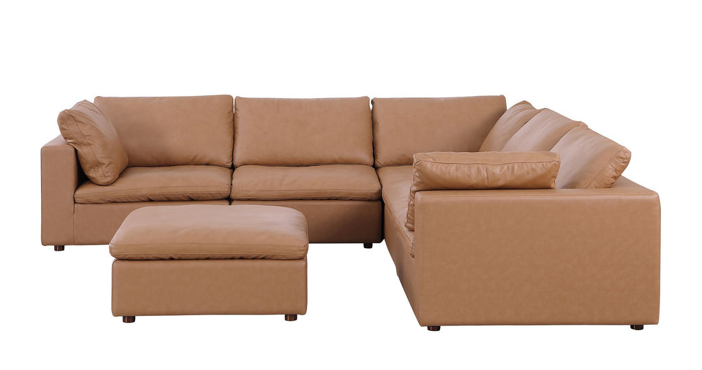 1100 Divanitalia 6-Piece L-Shaped Sectional Sofa - Top-grain Italian Leather
