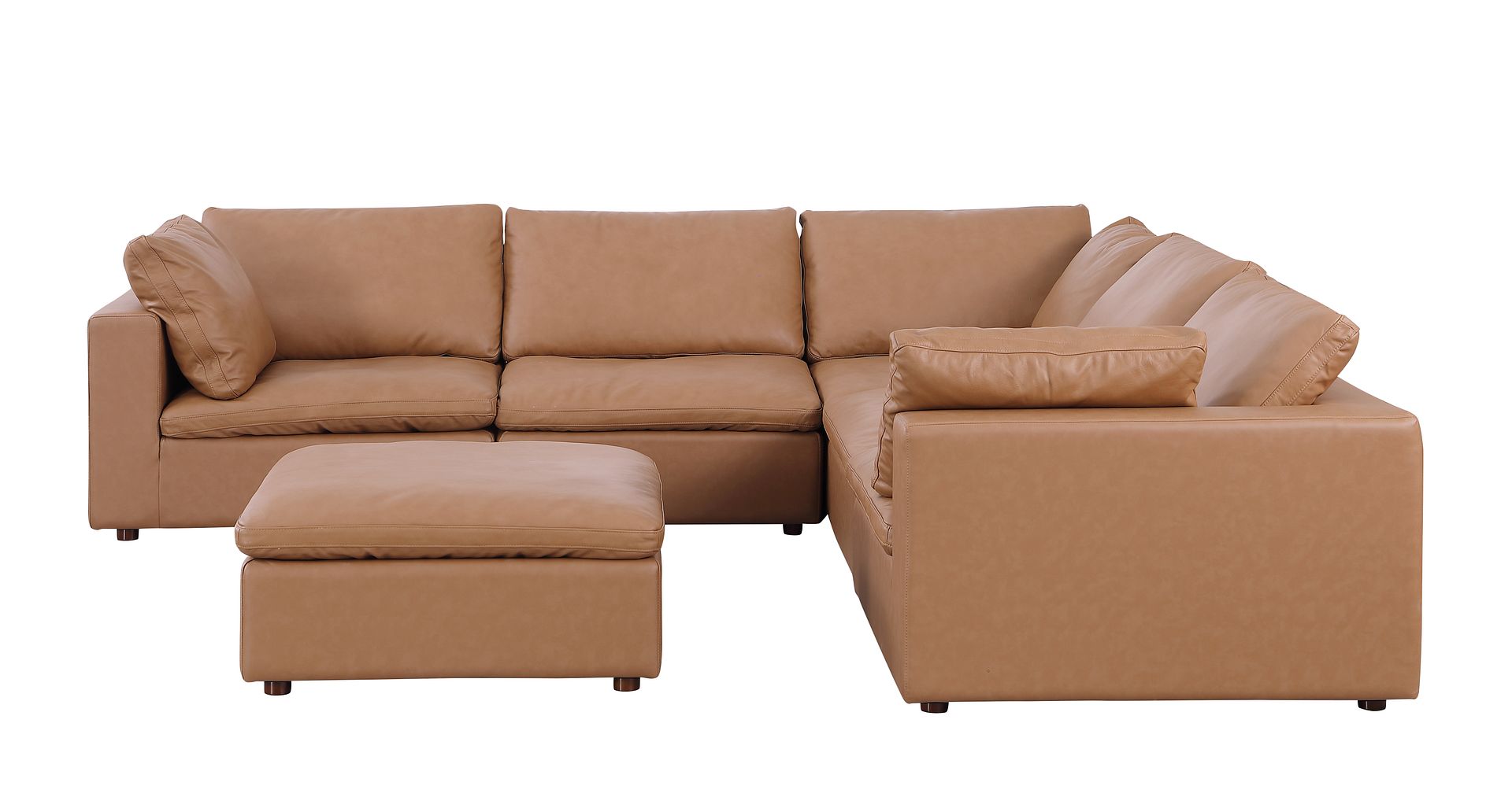 1100 Divanitalia 6-Piece L-Shaped Sectional Sofa - Top-grain Italian Leather