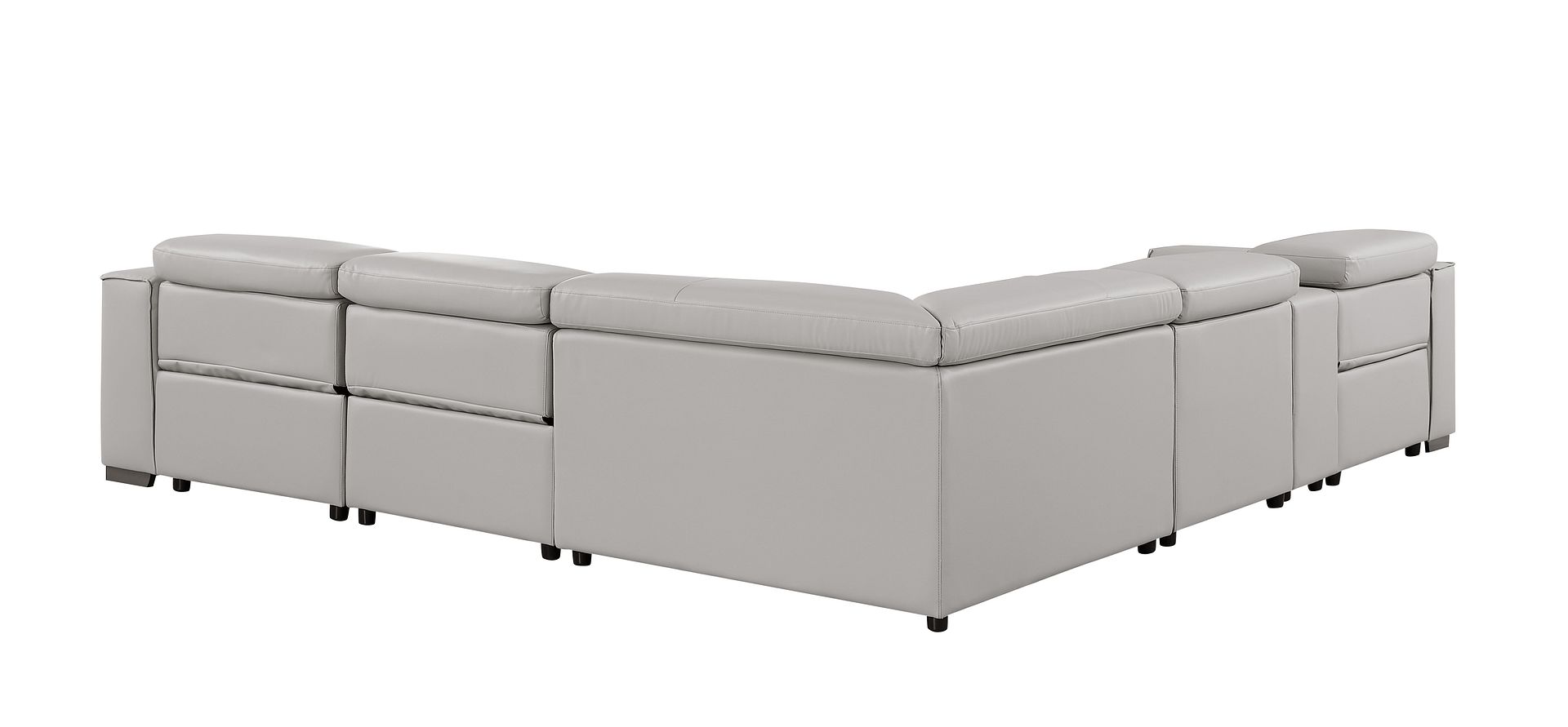 1208 6-Piece L-Shaped Leather Reclining Sectional Sofa with 3 Power Recliners