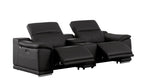9762 Divanitalia 3-Piece Modular Power Reclining Console Loveseat with 2 Power Recliners in Top Grain Italian Leather