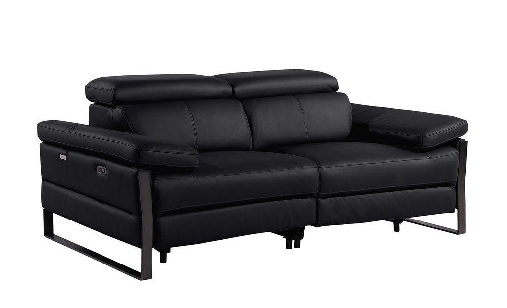 1246 Divanitalia Top Grain Italian Leather Loveseat with Power Headrest