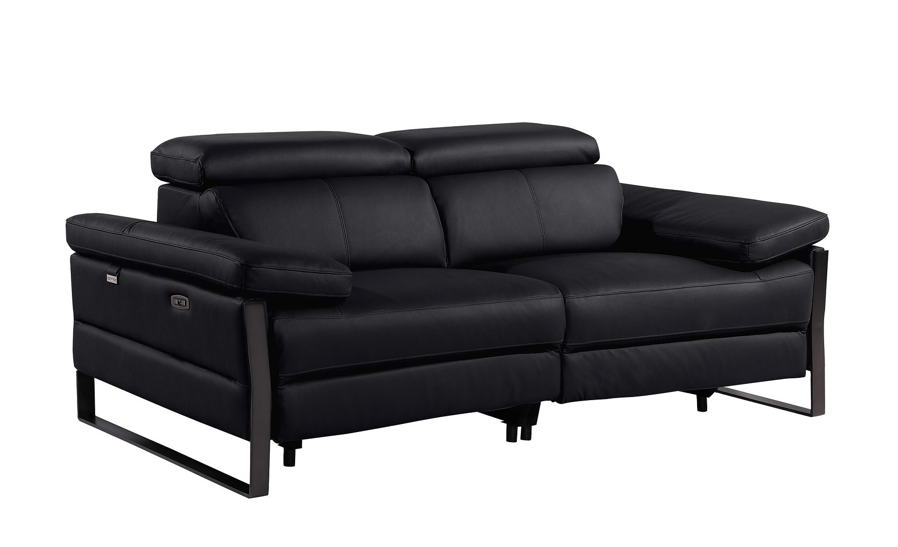 1246 Divanitalia Top Grain Italian Leather Loveseat with Power Headrest