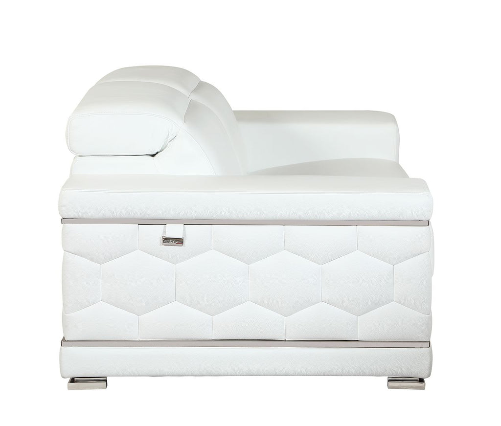 692 Divanitalia Loveseat with Adjustable Headrest in Top-grain Italian Leather - White - SKU 692-L-WHITE - view 8