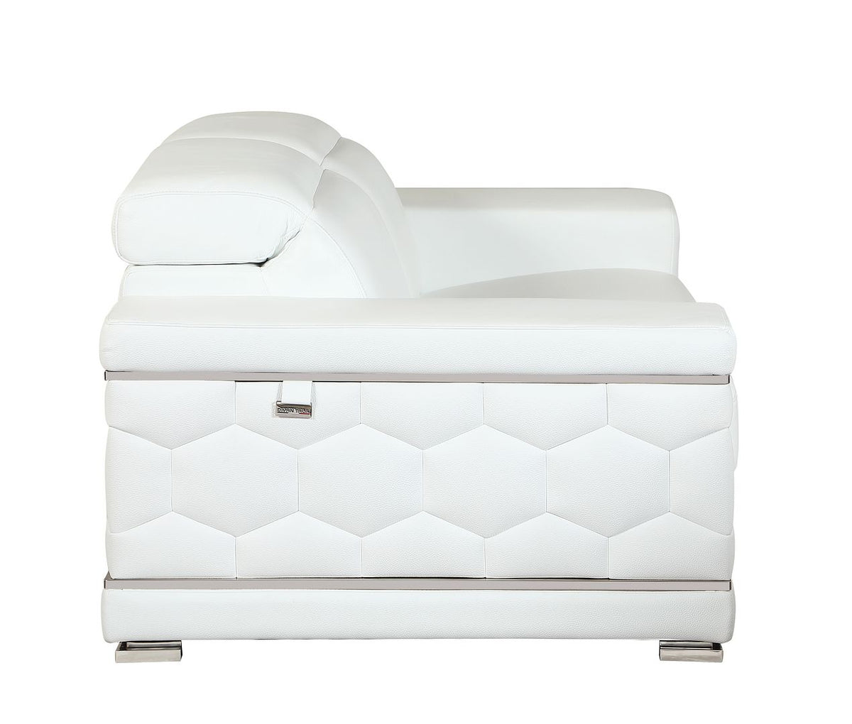 692 Divanitalia Loveseat with Adjustable Headrest in Top-grain Italian Leather - White - SKU 692-L-WHITE - view 8