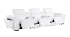 1224 Divanitalia 8-Piece Modular Power Reclining Sofa & Loveseat Set in Top Grain Italian Leather with 5 Power Recliners & Power Headrests - White - SKU 1224-WHITE-8.5-HT-2PC - view 6