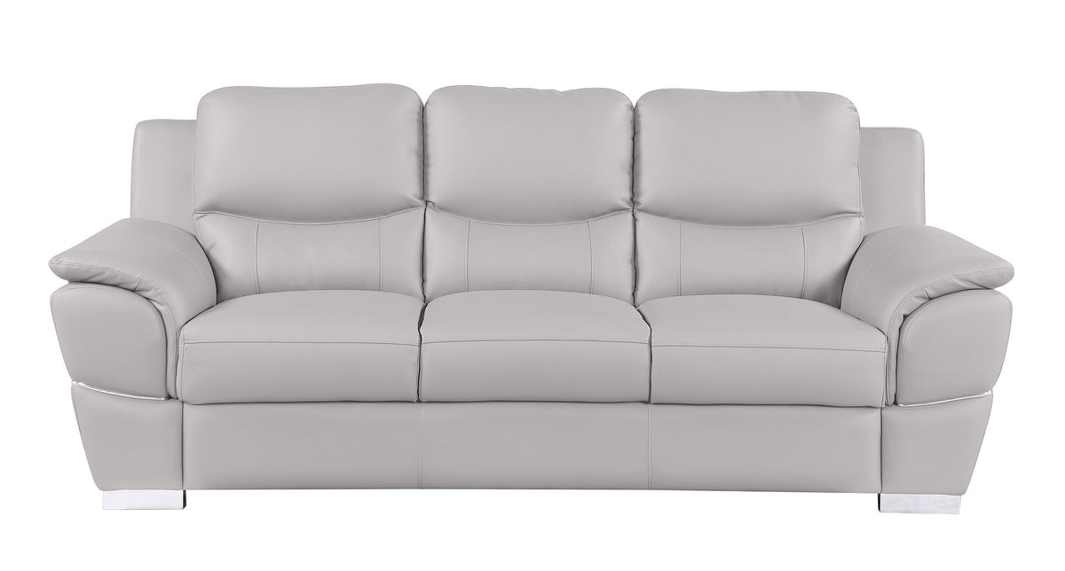 4572 Modern Genuine Leather Sofa - Light Grey - SKU 4572-S-LT-GREY