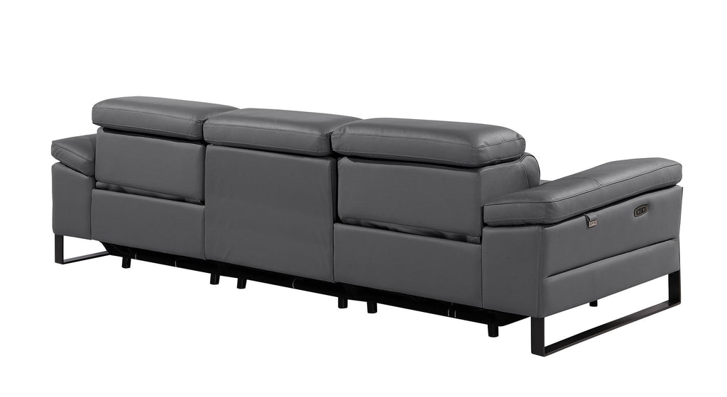 1246 Divanitalia Modular Power Dual Reclining Sofa with Power Reclining Headrests - Top Grain Italian Leather - Dark Grey - SKU 1246-DK-GREY-3.2-S-HT - view 6