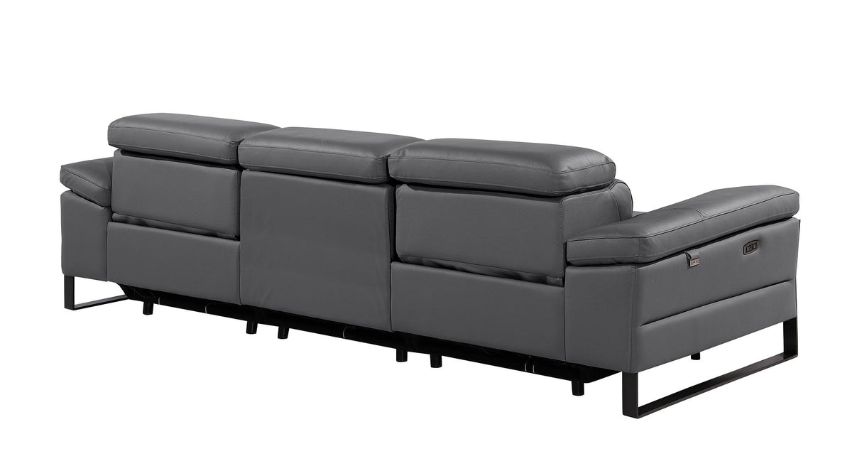 1246 Divanitalia Modular Power Dual Reclining Sofa with Power Reclining Headrests - Top Grain Italian Leather - Dark Grey - SKU 1246-DK-GREY-3.2-S-HT - view 6