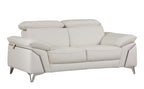 727 Divanitalia 3-Piece Sofa Set with Adjustable Headrest in Top-grain Italian Leather - White - SKU 727- WHITE 3PC (S/L/CH) - GROUP - view 7