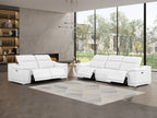 2679 Genuine Leather Reclining Set - Sofa and Loveseat with 4 Power Recliners - White - SKU 2679-WHITE-5.4-HT-2PC - view 2