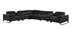 1246 Divanitalia 8-Piece L-Shaped Modular Power Reclining Sectional Sofa with 3 Power Recliners and Power Headrests - Top Grain Italian Leather