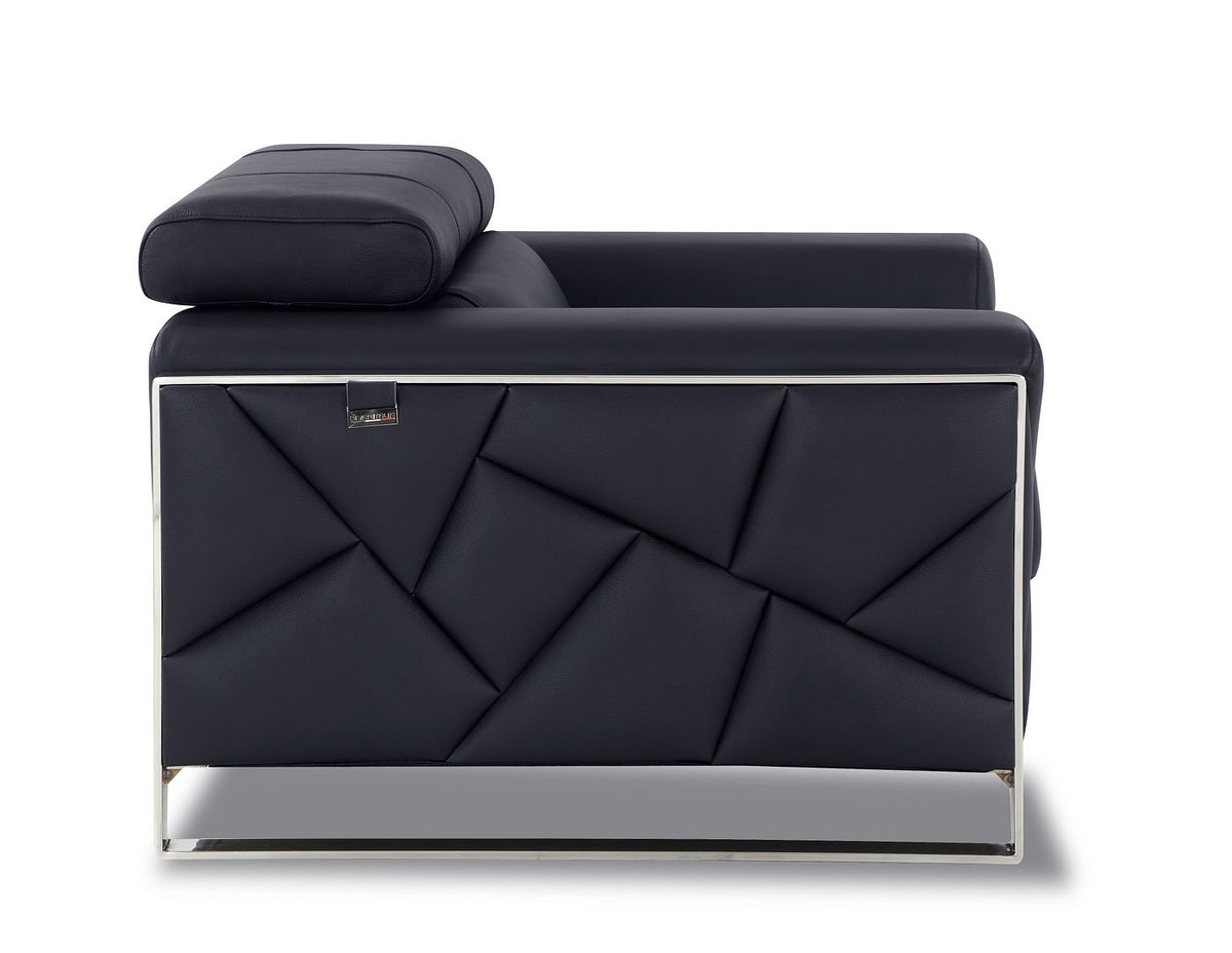 903 Divanitalia Chair with Adjustable Headrest in Top-grain Italian Leather - Black - SKU 903-CH-BLACK - view 5