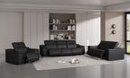 2679 Power Reclining Sofa, Loveseat & Chair Set in Genuine Leather - 6 Recliners - Black - SKU 2679-BLACK-6.6-HT-3PC - view 2