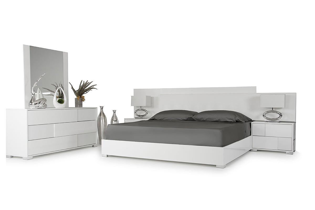 Monza Italian Modern White Nightstand