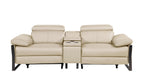 1246 Divanitalia Top Grain Italian Leather Console Loveseat with Power Headrest - Beige - SKU 1246-BEIGE-3.2-HT - view 3