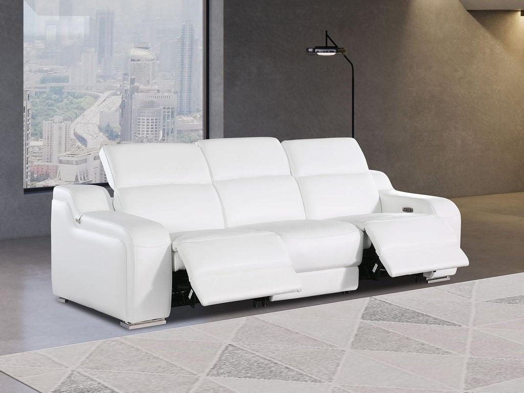1116 Divanitalia 3-Piece Modular Power Reclining Sofa in Top Grain Italian Leather with 2 Power Recliners & Power Headrests
