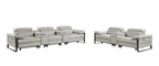 1246 Divanitalia Modular Power Reclining Dual Console Sofa and Console Loveseat Set with Power Headrests - Top Grain Italian Leather - Light Grey - SKU 1246-LT-GREY-8.5-HT-2PC - view 3