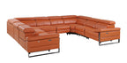1246 Divanitalia 8-Piece U-Shaped Modular Power Reclining Sectional Sofa with 4 Power Recliners and Power Headrests - Top Grain Italian Leather