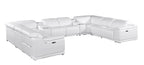 9762 Divanitalia 10-Piece U-Shaped Top Grain Italian Leather Sectional Sofa with 4 Power Recliners