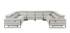 1246 Divanitalia 8-Piece U-Shaped Modular Power Reclining Sectional Sofa with 4 Power Recliners and Power Headrests - Top Grain Italian Leather