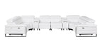 1246 Divanitalia 8-Piece U-Shaped Modular Power Reclining Sectional Sofa with 4 Power Recliners and Power Headrests - Top Grain Italian Leather