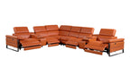 1246 Divanitalia 8-Piece L-Shaped Modular Power Reclining Sectional Sofa with 4 Power Recliners and Power Headrests - Top Grain Italian Leather