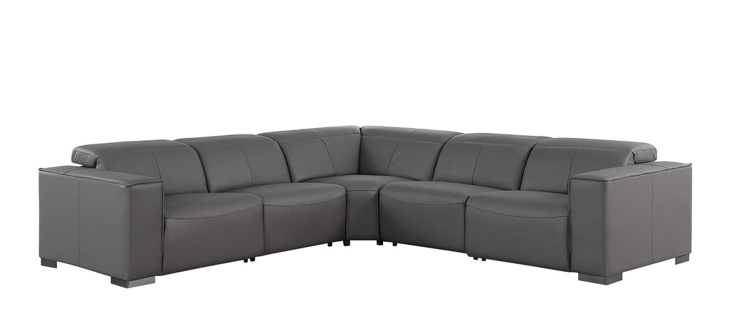 1208 Leather Reclining Set - Sofa & Loveseat with 4 Power Recliners