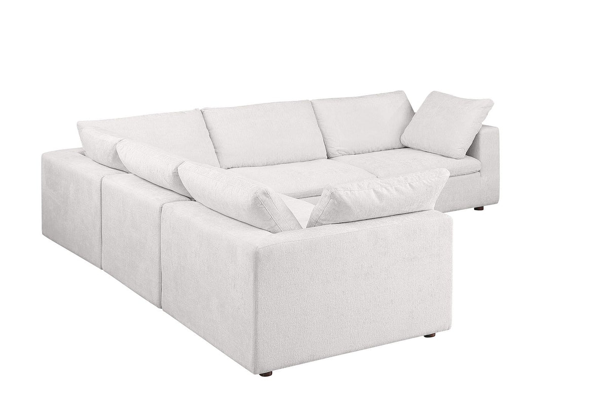1100 Divanitalia 5-Piece L-Shaped Sectional Sofa - Pearl - SKU 1100-LT-GREY-FABRIC-5.4-SEC - view 4