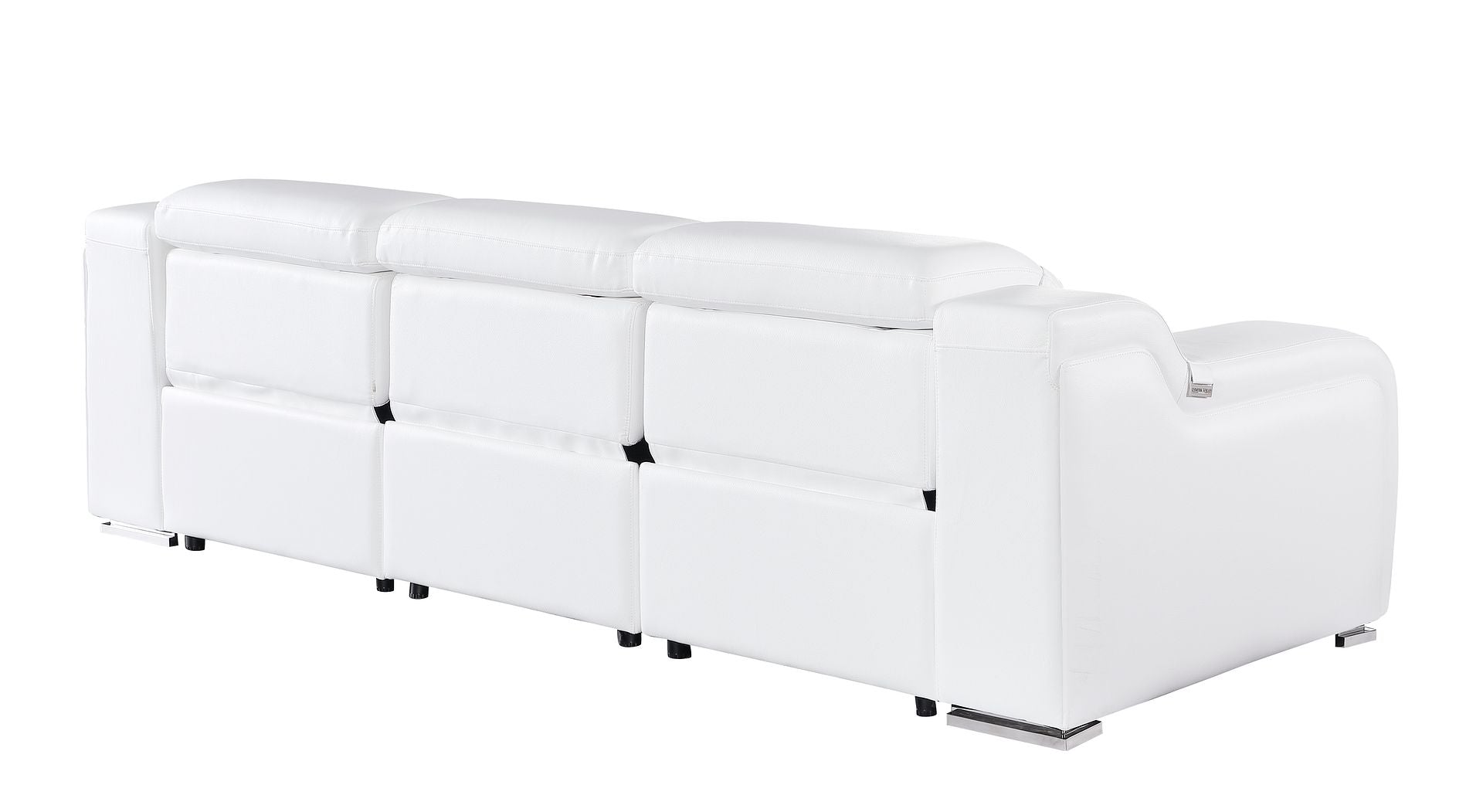 1116 Divanitalia 3-Piece Modular Power Reclining Sofa in Top Grain Italian Leather with 3 Power Recliners & Power Headrests
