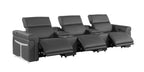 1126 Divanitalia 5-Piece Modular Power Reclining Sofa in Top Grain Italian Leather with 3 Power Recliners & Power Headrests