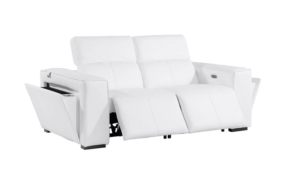 1224 Divanitalia 2-Piece Modular Power Reclining Loveseat in Top Grain Italian Leather with 2 Power Recliners & Power Headrests
