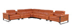 1246 Divanitalia 8-Piece L-Shaped Modular Power Reclining Sectional Sofa with 4 Power Recliners and Power Headrests - Top Grain Italian Leather