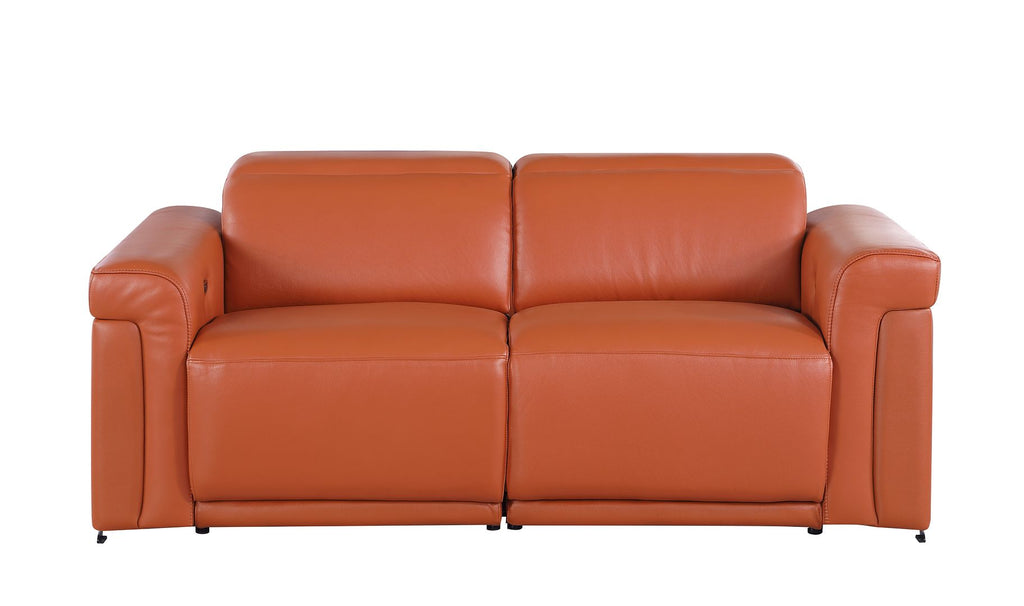 1126 Divanitalia 6-Piece Modular Power Reclining Sofa, Loveseat & Chair Set in Top Grain Italian Leather with 6 Power Recliners & Power Headrests - Camel - SKU 1126-CAMEL-6.6-HT-3PC - view 8
