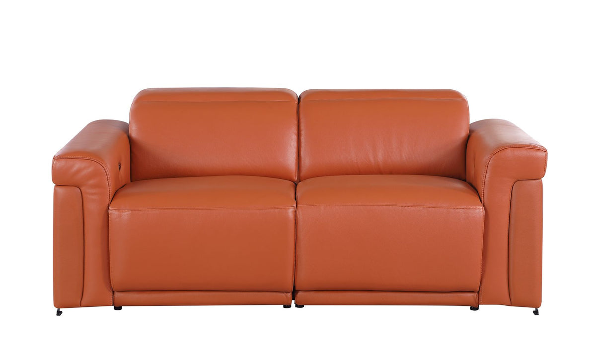 1126 Divanitalia 6-Piece Modular Power Reclining Sofa, Loveseat & Chair Set in Top Grain Italian Leather with 6 Power Recliners & Power Headrests - Camel - SKU 1126-CAMEL-6.6-HT-3PC - view 8