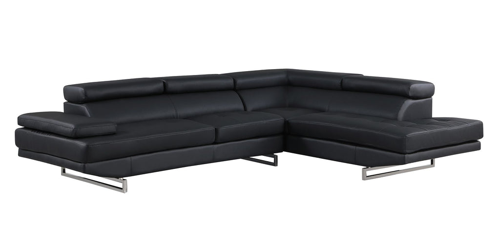 8136 Right Arm Facing Chaise with Adjustable Headrest in Genuine Leather